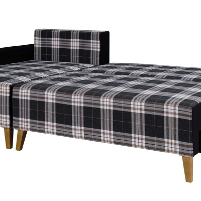 Čalouněná rozkládací sedačka s úložným prostorem MURIEL - šedá / černá