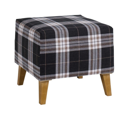 Taburet MURIEL - šedý / černý