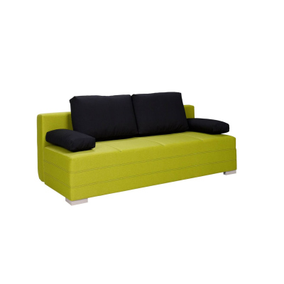 Rozkládací postel s polštáři s úložným prostorem IGOR - zelená