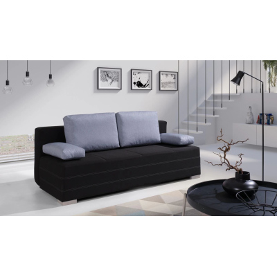 Rozkládací postel s polštáři s úložným prostorem IGOR - černá