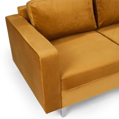 Rohová sedačka ORLIN - žlutá / kovové nohy