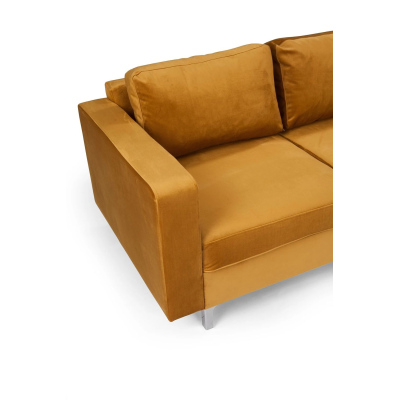 Rohová sedačka ORLIN - žlutá / kovové nohy
