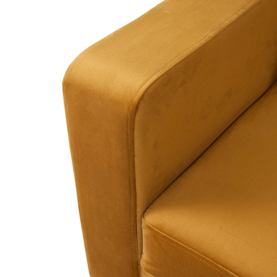 Rohová sedačka ORLIN - žlutá / kovové nohy