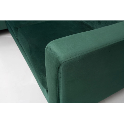 Rohová sedačka ORLIN - zelená / kovové nohy