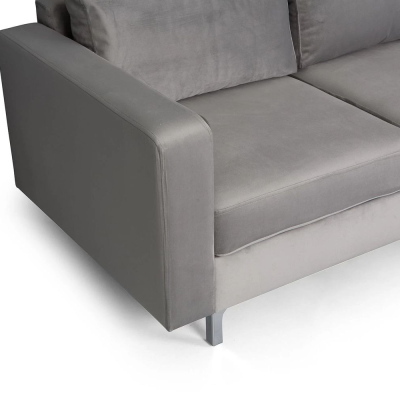 Rohová sedačka ORLIN - šedá / kovové nohy