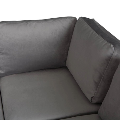 Rohová sedačka ORLIN - tmavě šedá / kovové nohy