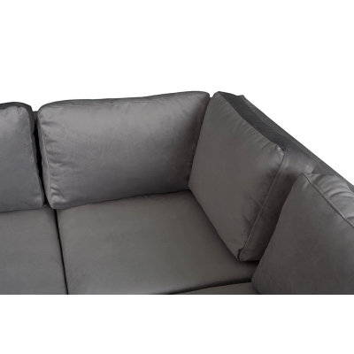 Rohová sedačka ORLIN - tmavě šedá / kovové nohy
