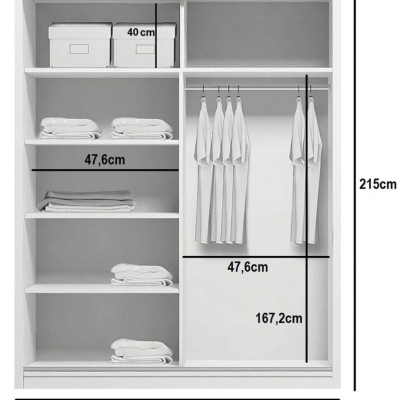 Prostorná šatní skříň FABIO, šířka 100 cm, výška 215 cm