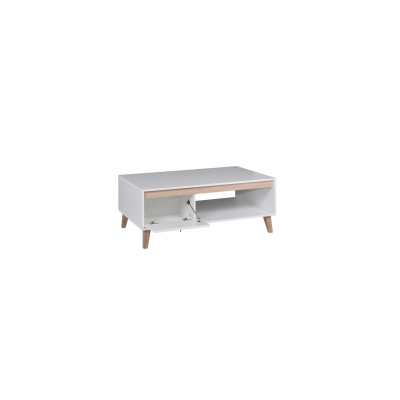 Konferenční stolek ODIN - bílý / dub san remo světlý