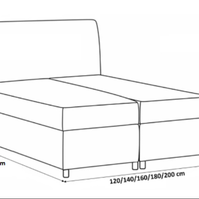 Kontinentální postel Evio modrá 160 + topper zdarma