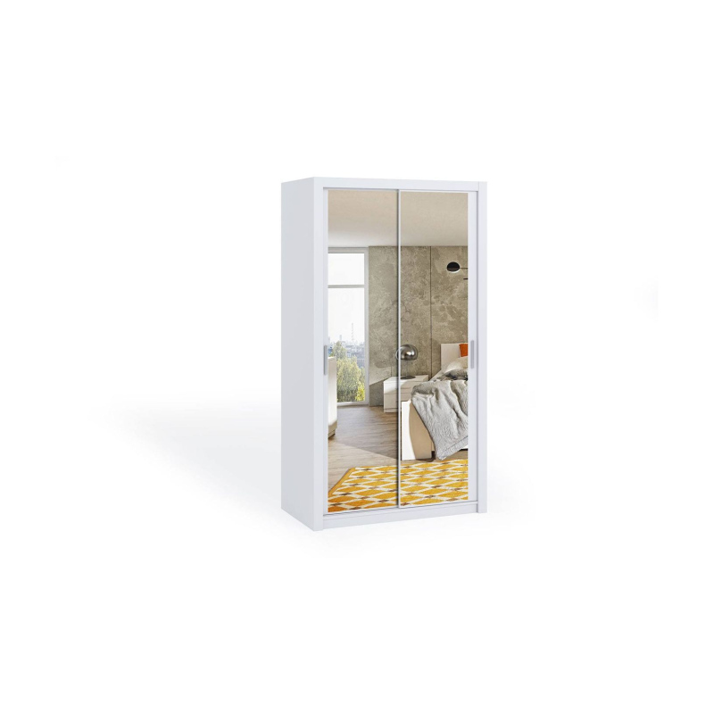 Skříň s posuvnými dveřmi a zrcadlem 120 BRYAN - bílá