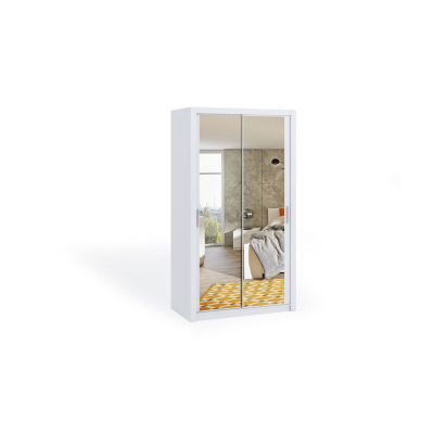 Skříň s posuvnými dveřmi a zrcadlem 120 BRYAN - bílá