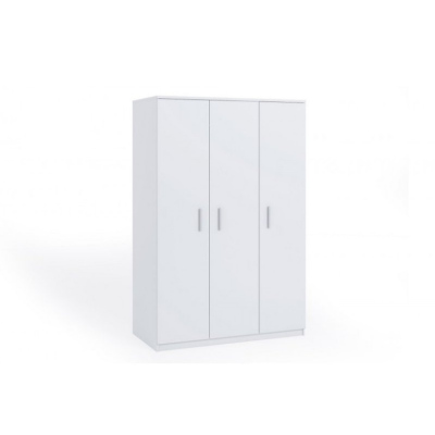 Třídveřová skříň s klasickým otevíráním BRYAN - šířka 135 cm, bílá