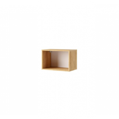 Otevřená závěsná skříňka 50 cm CONNOR - dub zlatý / bílá