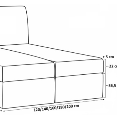 Dvoulůžková čalouněná postel Ella zelená 140 + Topper zdarma