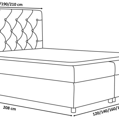 Elegantní rustikální postel Bradley 120x200, hnědá + TOPPER