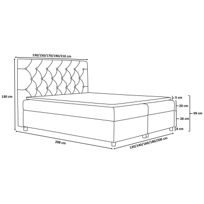 Elegantní rustikální postel Bradley 120x200, černá + TOPPER