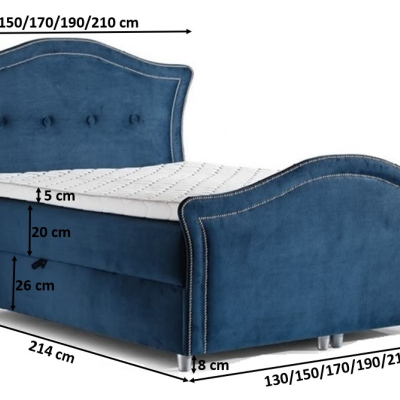 Kouzelná rustikální postel Bradley Lux 140x200, hnědá + TOPPER
