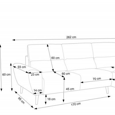 Rohová sedací souprava na nožičkách BOBO - růžová