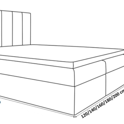 Boxspringová čalouněná postel Daria tyrkysová 160 + toper zdarma