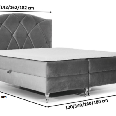 Kontinentální postel 120x200 BENITA - béžová + topper ZDARMA