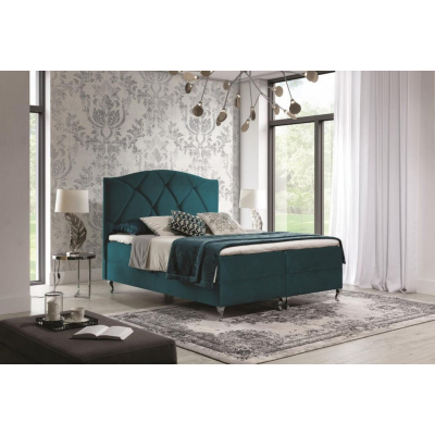 Kontinentální postel 160x200 BENITA - modrozelená + topper ZDARMA