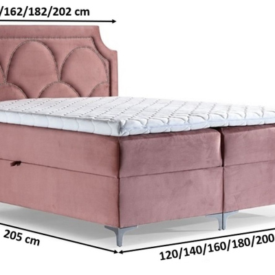 Přepychová postel Cassandra 160x200, hnědá