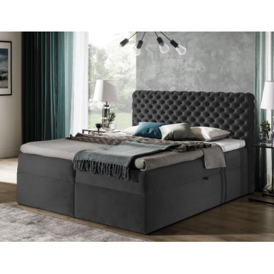 Čalouněná postel 120x200 CLARITA - šedá + topper ZDARMA