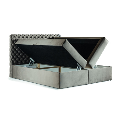 Čalouněná postel 160x200 CLARITA - béžová + topper ZDARMA