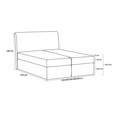 Čalouněná postel s úložným prostorem Sivio šedá eko kůže 140 + TOPPER ZDARMA