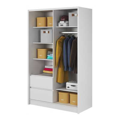 Skříň s šuplíky a zrcadlem 150 cm SALOME - bílá