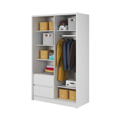 Skříň s šuplíky a zrcadlem 150 cm SALOME - bílá