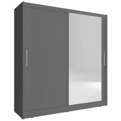 Šatní skříň se zrcadlem 180 cm MARVAN 1 - grafit