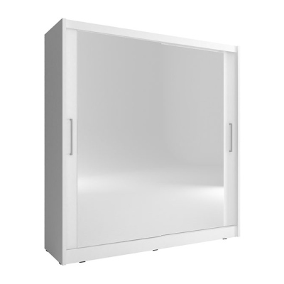 Šatní skříň se zrcadlem 200 cm MARVAN 6 - bílá