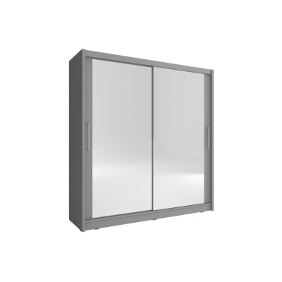 Šatní skříň se zrcadlem 200 cm MARVAN 6 - grafit