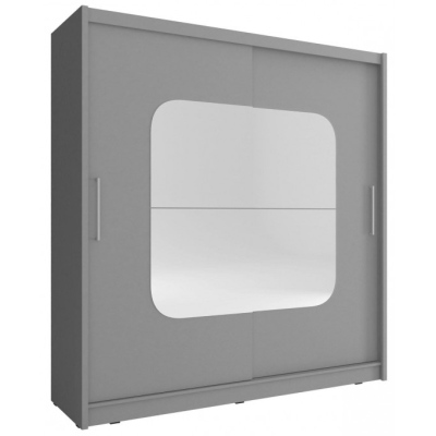 Šatní skříň se zrcadlem 200 cm MARVAN 8 - grafit