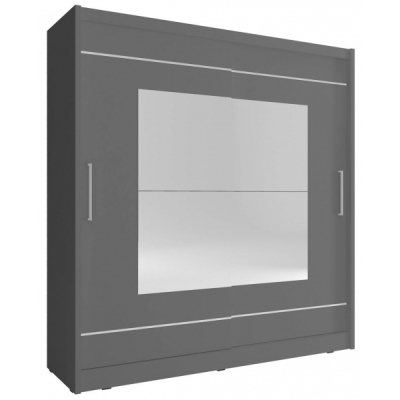 Šatní skříň se zrcadlem 180 cm MARVAN 9 - grafit