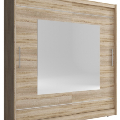 Šatní skříň se zrcadlem 200 cm MARVAN 9 - dub sonoma