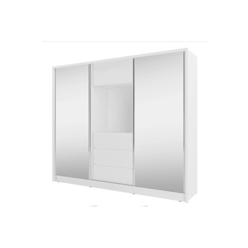 TV skříň se zrcadlem 250 cm MARKEL - bílá