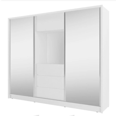 TV skříň se zrcadlem 250 cm MARKEL - bílá