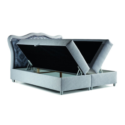 Boxspringová postel 120x200 GURI - šedá + topper ZDARMA