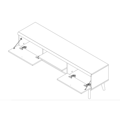 Televizní stolek 160 cm PAVLIS - dub riviera / bílý