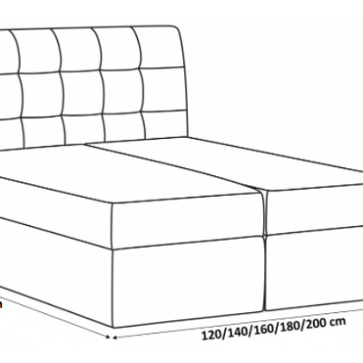 Čalouněné dvoulůžko s úložným prostorem Olivio šedá 140 + topper zdarma