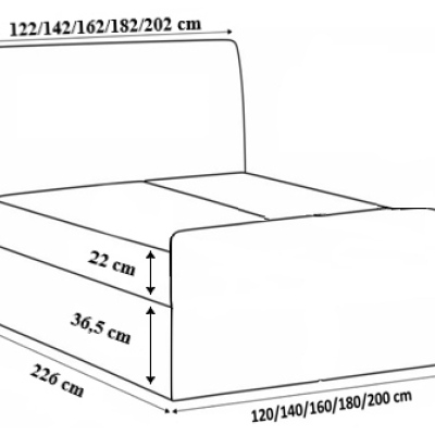 Čalouněná postel Maxim 140x200, černá eko kůže