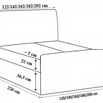 Čalouněná postel Maxim 160x200, bílá eko kůže + TOPPER