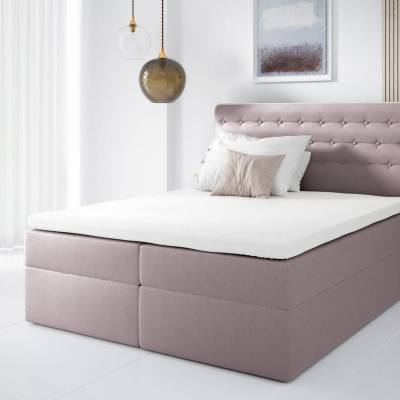 Kontinentální postel 120x200 MARGITA - růžová + topper ZDARMA