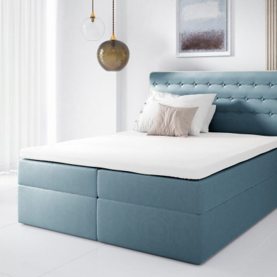 Kontinentální postel 160x200 MARGITA - modrá + topper ZDARMA