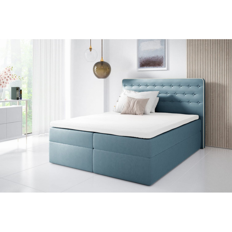 Kontinentální postel 180x200 MARGITA - modrá + topper ZDARMA