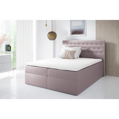 Kontinentální postel 200x200 MARGITA - růžová + topper ZDARMA