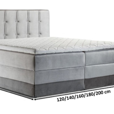 Čalouněná postel boxspring 180x200 MARYLIN - hnědá + topper ZDARMA